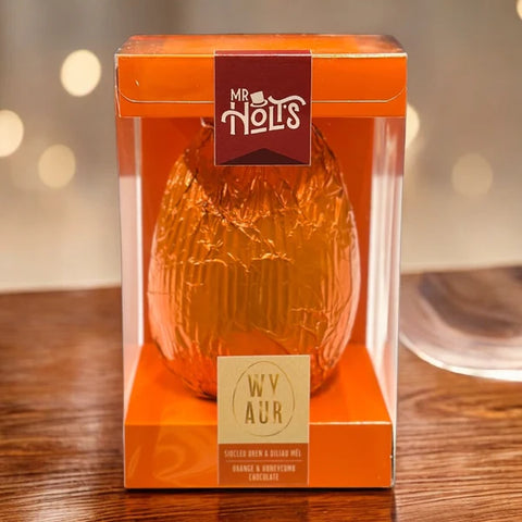 Mr Holt Honeycomb Orange Milk Chocolate Easter Egg|Wy Pasg Siocled Oren a Diliau Mêl Mr Holt