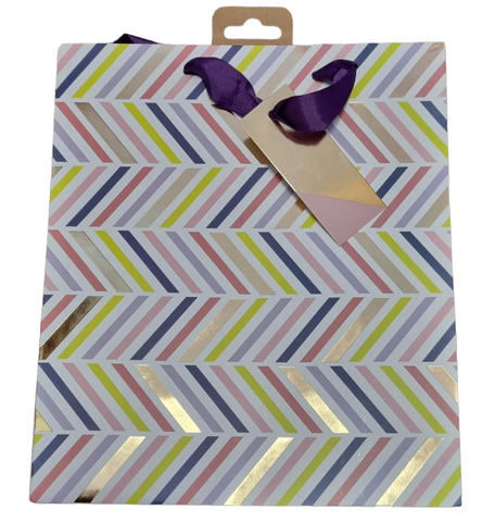 Chevron Medium Gift Bag | Bag Anrheg Canolig