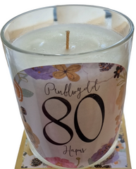 80th Birthday Candle|Cannwyll Penblwydd 80