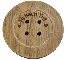'Tŷ Bach Twt' Button Coaster|Mat Diod Botwm 'Tŷ Bach Twt'