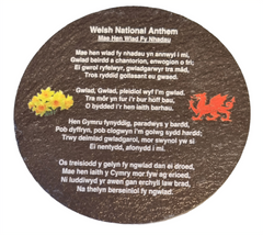 Slate Welsh Anthem Coaster|Mat Diod Llechan Anthem Cymru