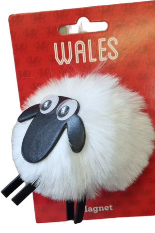 Welsh Sheep Pom Pom Magnet|Magned Pom Pom Dafad