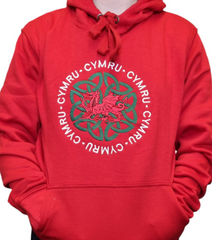 Cymru Celtic Red Hoody|Hwdi Celtaidd Cymru Coch