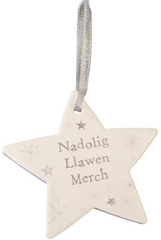 Nadolig Llawen Merch Star Hanger | Addurn Seren Nadolig Llawen Merch