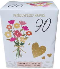 Penblwydd Hapus 90 Candle|Cannwyll Penblwydd Hapus 90