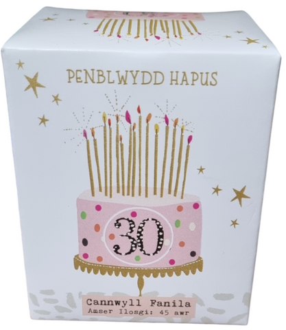 Penblwydd Hapus 30 Candle|Cannwyll Penblwydd Hapus 30