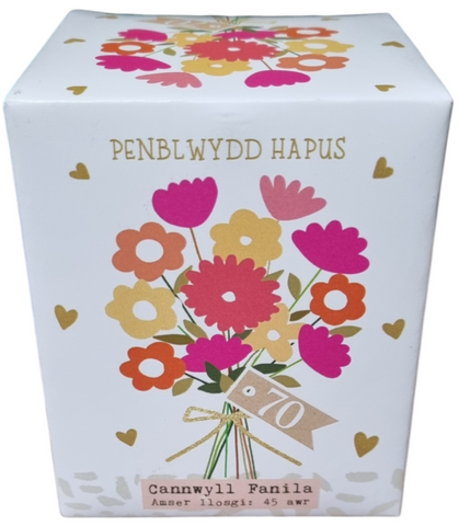 Penblwydd Hapus 70 Candle|Cannwyll Penblwydd Hapus 70