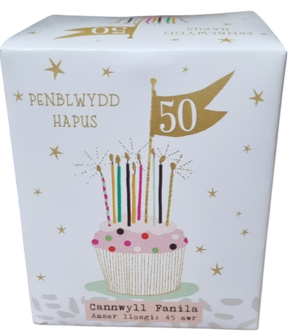 Penblwydd Hapus 50 Candle|Cannwyll Penblwydd Hapus 50