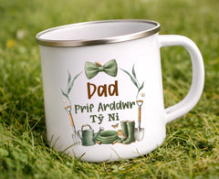 Prif Arwddwr Ty Ni Enamel Mug|Mwg Enamel Prif Arddwr Ty Ni Personol