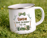 Prif Arwddwr Ty Ni Enamel Mug|Mwg Enamel Prif Arddwr Ty Ni Personol