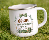 Prif Arwddwr Ty Ni Enamel Mug|Mwg Enamel Prif Arddwr Ty Ni Personol