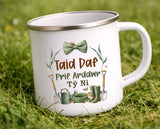 Prif Arwddwr Ty Ni Enamel Mug|Mwg Enamel Prif Arddwr Ty Ni Personol