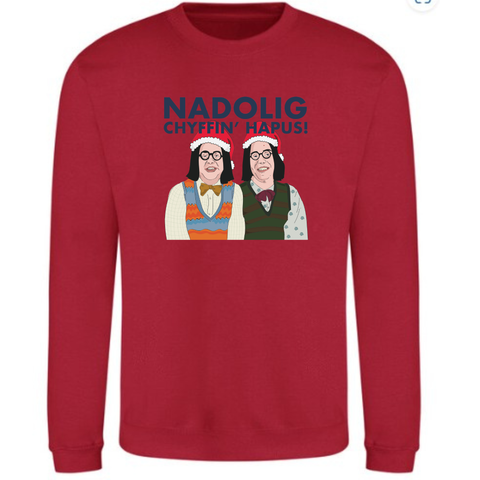 Nadolig Chyffin Hapus Sweatshirt|Siwmper Nadolig Chyffin Hapus
