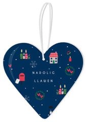 Nadolig Llawen Ceramic Decoration|Addurn Nadolig Llawen Calon