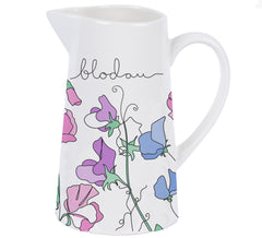 Blodau Medium Jug (Sweet Peas)|Jwg Blodau (Pysen bêr)