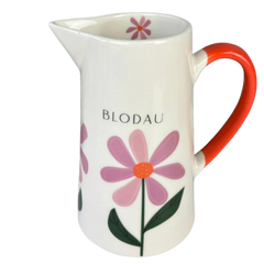 Blodau Floral Ceramic Jug (Pink Daisy)|Jwg Blodau (Pinc)