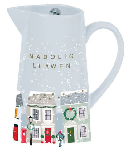 Nadolig Llawen Medium Street Scene Jug |Jwg Golygfa Stryd Nadoligaidd