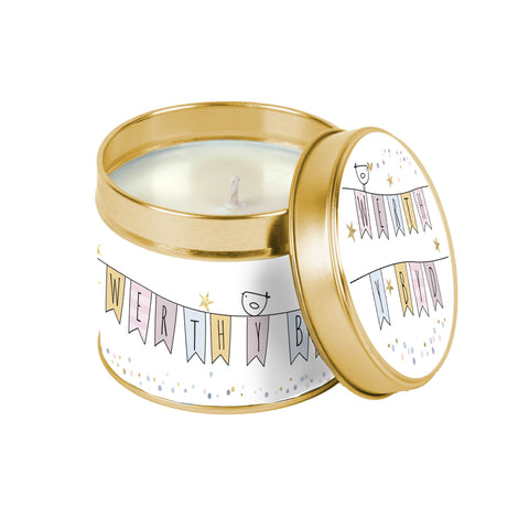 Werth y Byd Tin Candle |Cannwyll Tin Werth y Byd