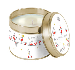 Nadolig Llawen Tin Candle|Cannwyll Nadolig Llawen