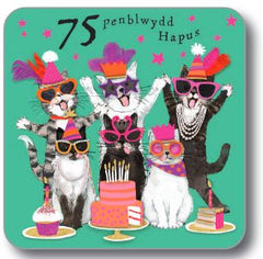 Penblwydd Hapus 75 (Coaster)|Penblwydd Hapus 75 (Mat Diod)