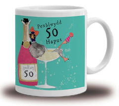 Penblwydd Hapus - 50 (Mug)|Penblwydd Hapus - 50 (Mwg)