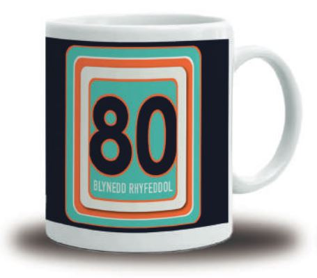 80 Blynedd Rhyfeddol (Mug)|80 Blynedd Rhyfeddol (Mwg)
