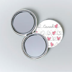 Cariad Round Compact Mirror|Drych Poced Cariad
