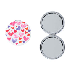 Tapestry Hearts Round Compact Mirror|Drych Poced Calonnau Carthen