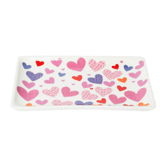 Tapestry Heart Rectangular Trinket Dish|Dysgl Gemwaith Calonnau Carthen