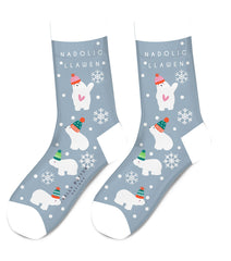 Nadolig Llawen Polar Bear Socks|Sanau Nadolig Llawen (Eirth Eira)