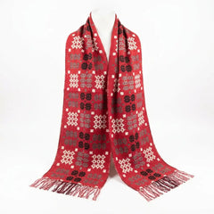 Welsh Red Tapestry Scarf|Sgarff Cynllun Carthen Coch