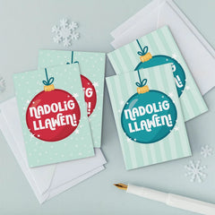 Christmas Mini Pack 'Nadolig Llawen' pack of 4|Pecyn o 4 cerdyn bach Nadolig