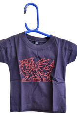 Navy Welsh Dragon T-shirt|Crys-t Nefi Draig Goch