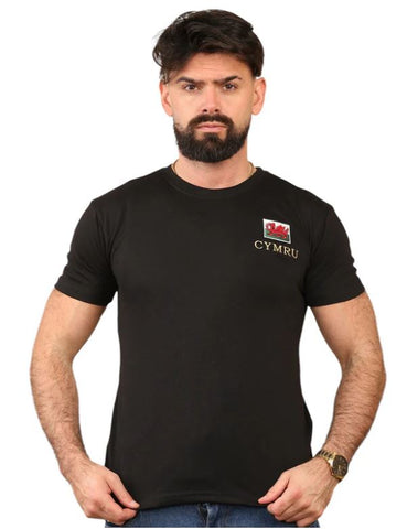 Cymru Black T-Shirt|Crys Cymru Du