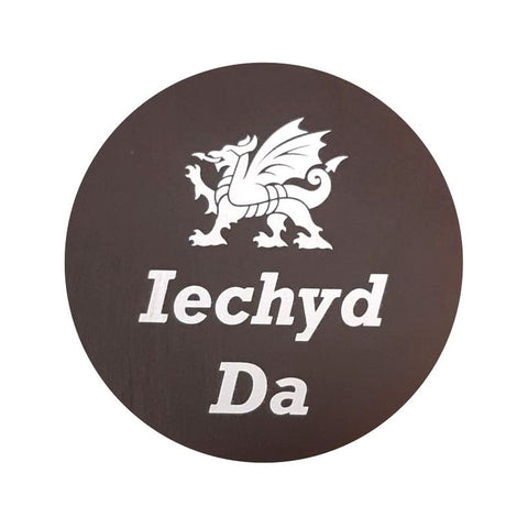Iechyd Da Slate Coaster|Mat Diod Llechan Iechyd Da