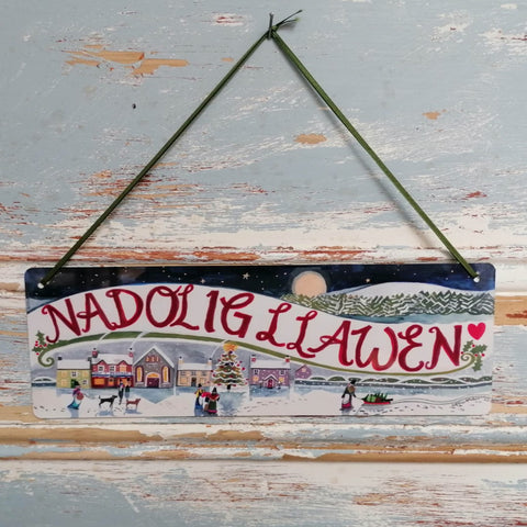 Nadolig Llawen Tin Sign|Arwydd Tin Nadolig Llawen