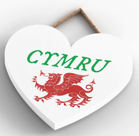 Cymru Red Dragon Hanging Plaque|Addurn Calon Cymru Draig Goch
