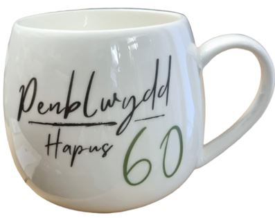 Penblwydd Hapus 60 Mug|Mwg Penblwydd Hapus 60 (gwyrdd neu pinc)