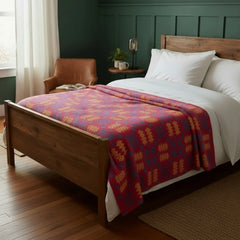 Red Multi Welsh Tapestry Style Throw|Planced Patrwm Carthen (Coch Tri-lliw)