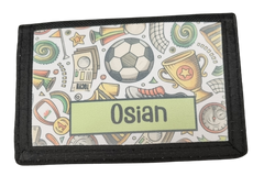 Football Personalised Velcro Wallet|Waled Pel-droed Personol