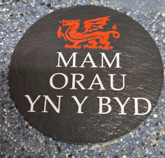 Mam Orau yn y Byd Slate Coaster|Mat Diod Mam Orau yn y Byd