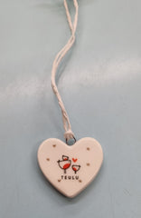 Teulu Mini Porcelain Hanging Decoration|Addurn Nadolig Teulu