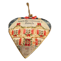 Nadolig Llawen Bawb Metal Hanger|Addurn Nadolig Llawen Bawb