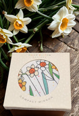 Daffodil Round Compact Mirror|Drych Cennin Pedr