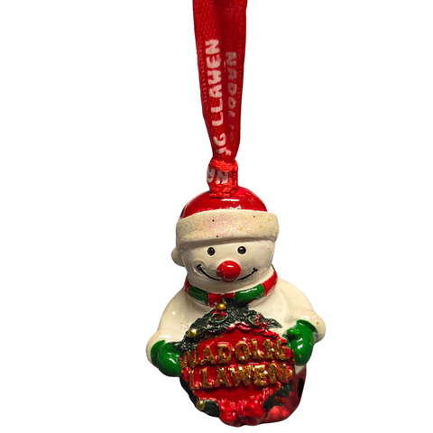 Nadolig Llawen Bell Hanger (Snowman)|Addurn Nadolig Llawen (Dyn Eira)