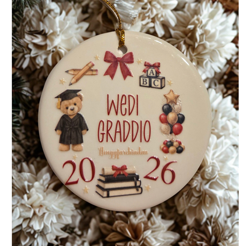 Wedi Graddio Hanging Decoration (Red)| Addurn Wedi Graddio (Coch)