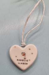 Nadolig Llawen Mini Porcelain Hanging Decoration|Addurn Nadolig Llawen