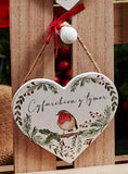 Christmas Hanging Heart Decoration|Addurniadau Nadolig Robin Amrywiol