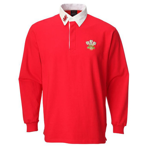 Kids Traditional Welsh Rugby Shirt|Crys Rygbi Plant Llewys Hir