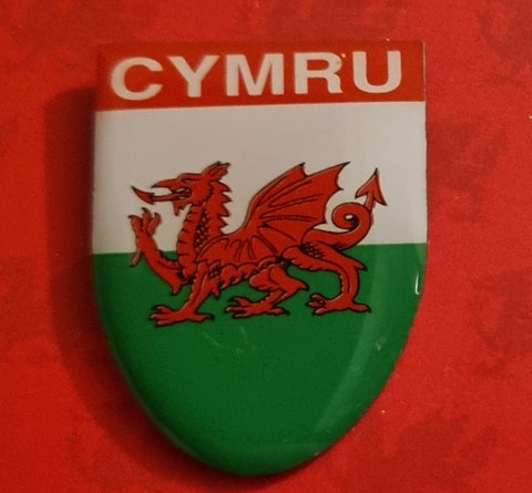 Cymru Dragon Shield Pin Badge|Bathodyn Pin Cymru